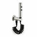 FILER push-button stainless steel bidet sprayer with black coiled hose — white-background view