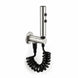 FILER push-button stainless steel bidet sprayer with black coiled hose — white-background view