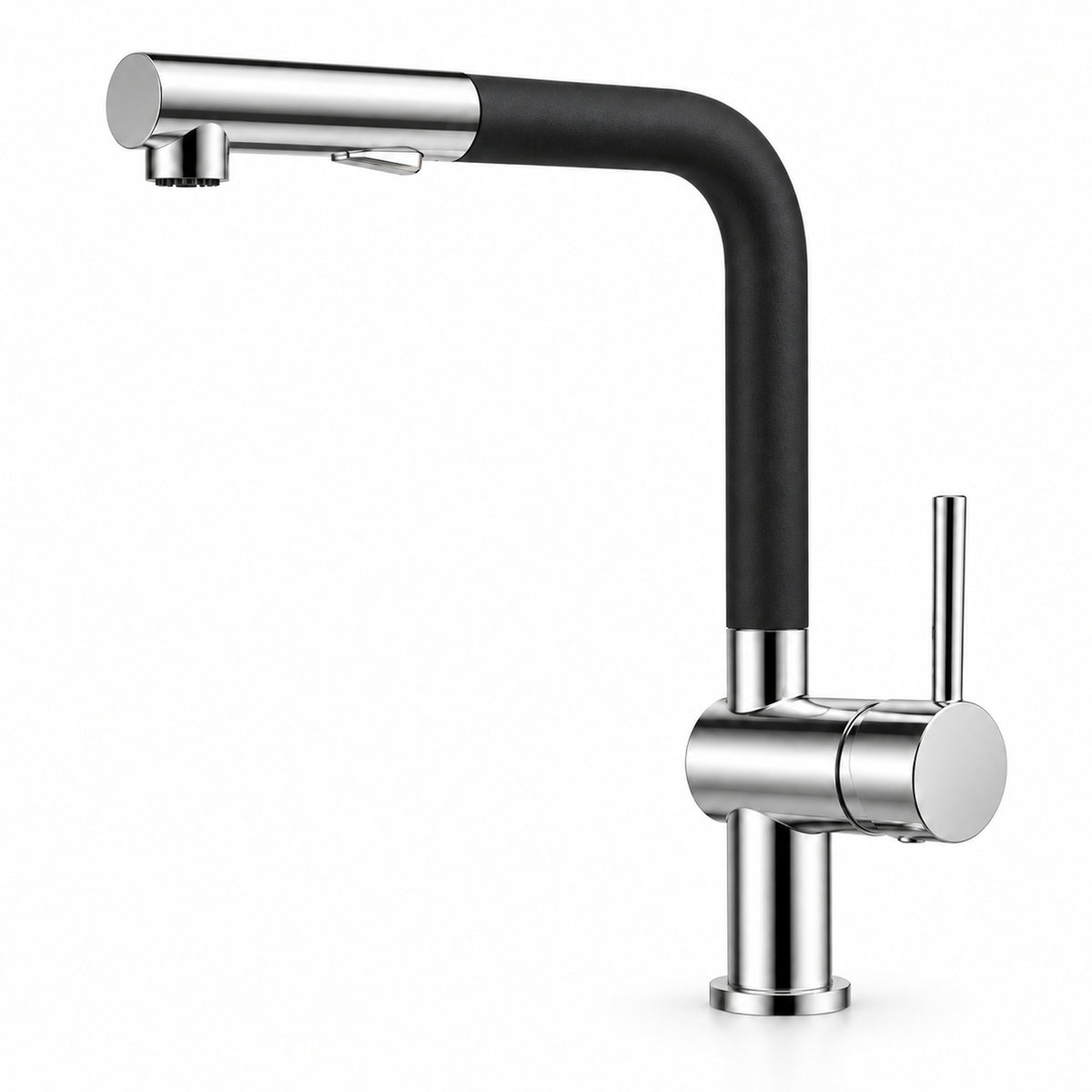 FILER Pull-Out Kitchen Faucet with Optional Filtered-Water Outlet — Standard 2-in-1 / Black / Chrome — white-background product view
