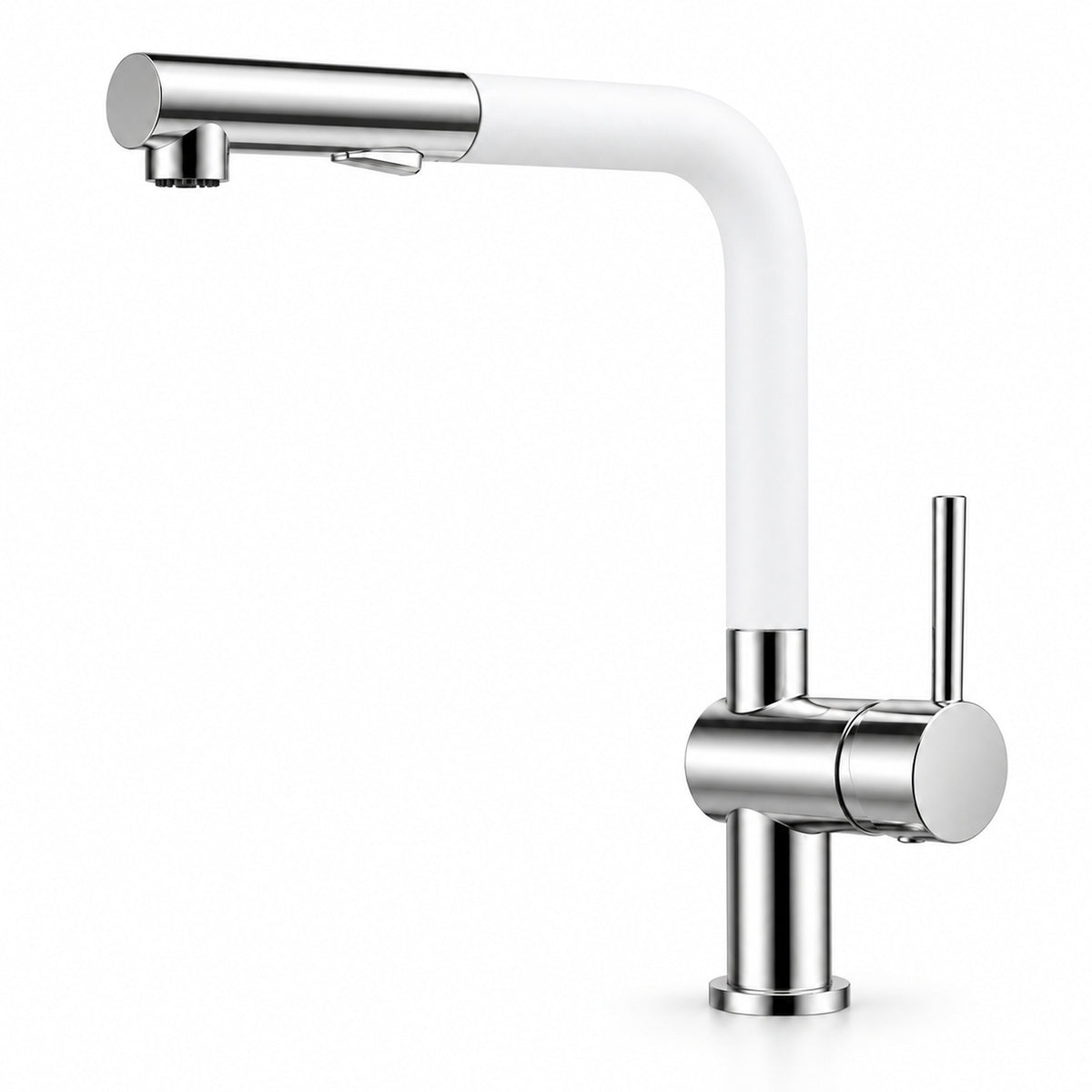 FILER Pull-Out Kitchen Faucet with Optional Filtered-Water Outlet — Standard 2-in-1 / White — white-background product view