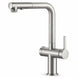 FILER Pull-Out Kitchen Faucet with Optional Filtered-Water Outlet — Upgraded 3-in-1 / Brushed Silver — white-background product view