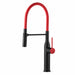 FILER L3 brass kitchen faucet in Black and Red on white background