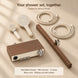 FILER cream and walnut-effect shower set — included components overview