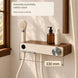 FILER cream and walnut-effect shower set — 330 mm mixer shelf
