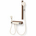 FILER cream and walnut-effect shower set — complete set on white background